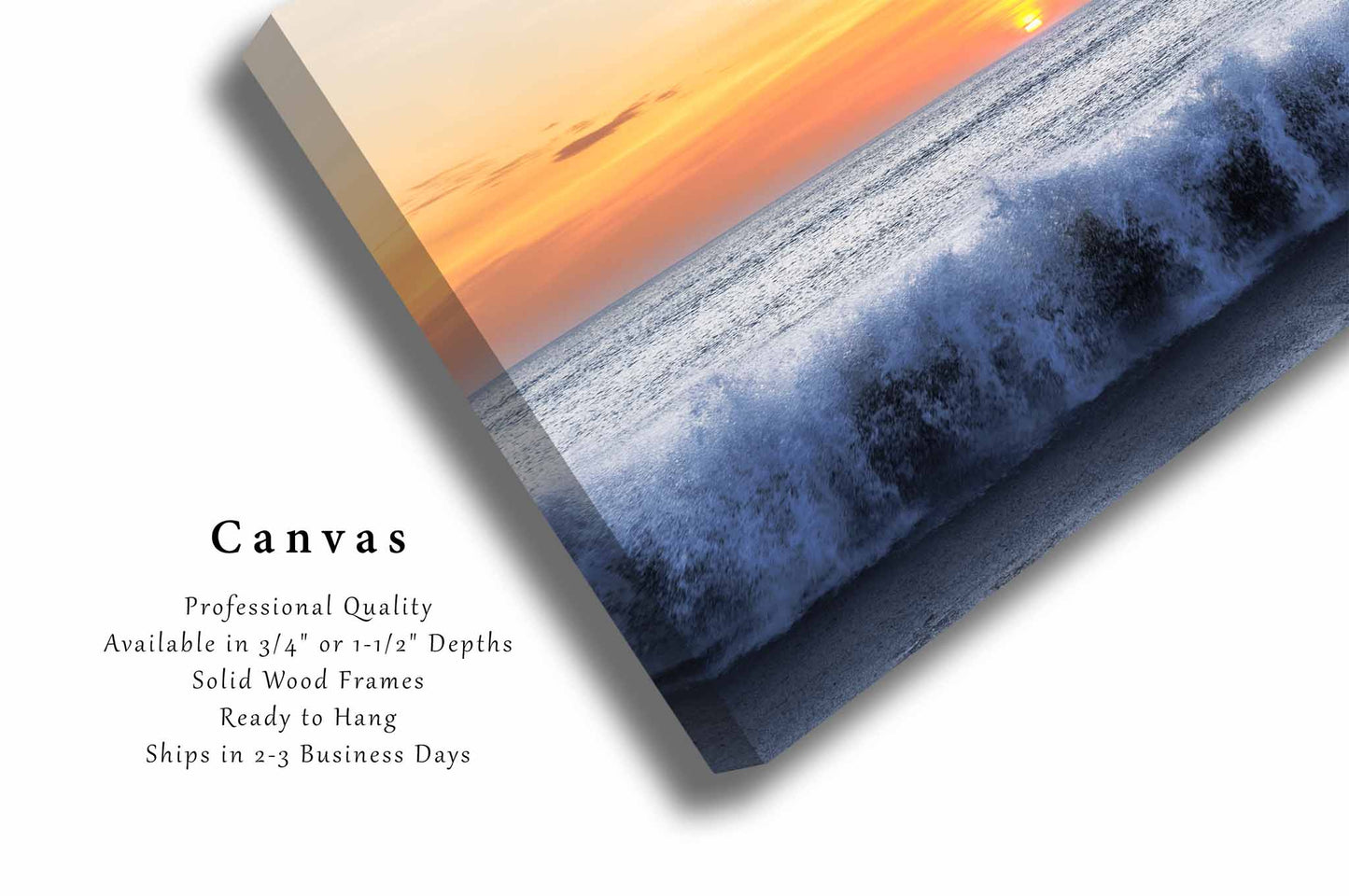 Outer Banks Canvas | Beach Sunrise Gallery Wrap | Crashing Waves Photography | North Carolina Wall Art | Coastal Decor | Ready to Hang
