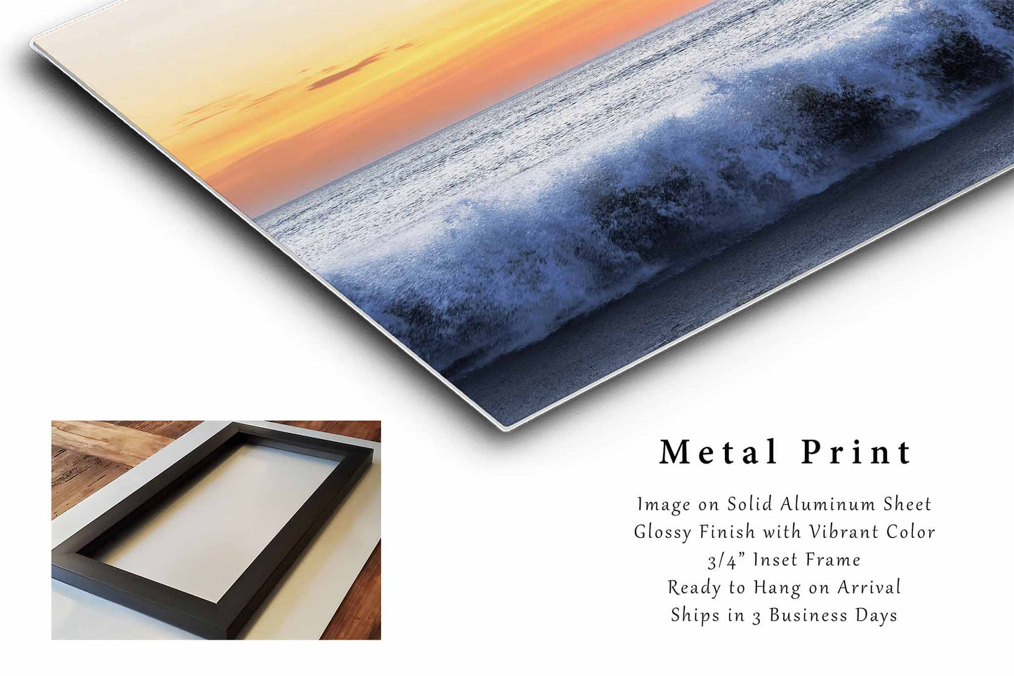 Outer Banks Metal Print | Beach Sunrise Photography | Crashing Waves Wall Art | North Carolina Photo | Coastal Decor | Ready to Hang