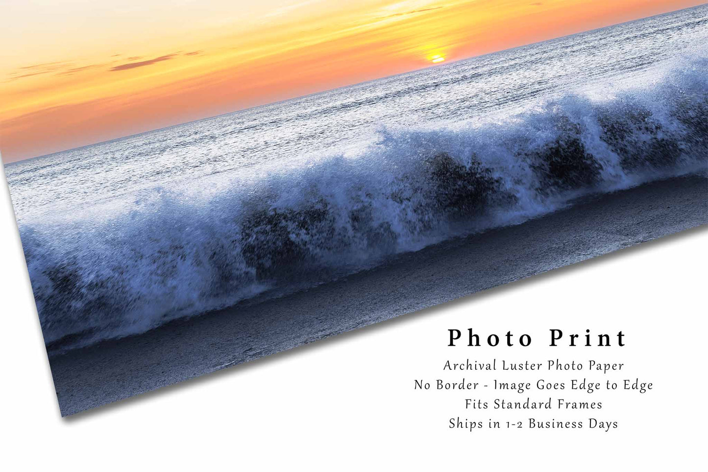 Outer Banks Photography Print | Beach Sunrise Picture | Crashing Waves Wall Art | North Carolina Photo | Coastal Decor | Not Framed
