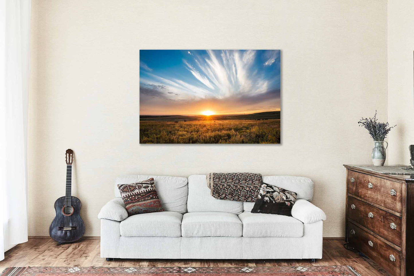 Great Plains Metal Print | Sunset Over Tallgrass Prairie Photo | Landscape Photography | Oklahoma Picture | Nature Decor