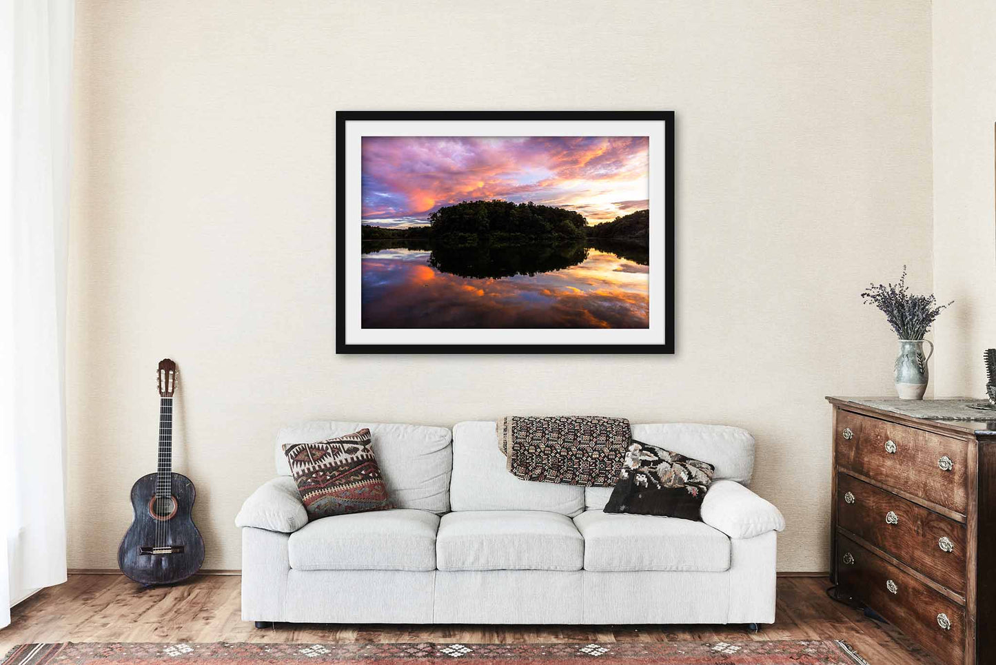 Lake Woodhaven Framed and Matted Print | Reflection Photo | Appalachian Decor | Tennessee Landscape Photography | Nature Wall Art | Ready to Hang