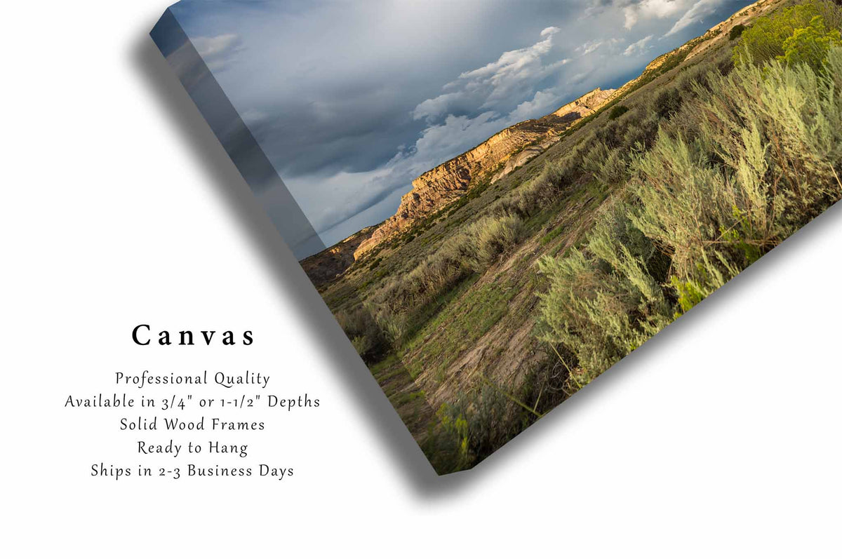 Storm Clouds over Sagebrush and Mesas in New Mexico Canvas Wall Art | Western Landscape Photography Southwest Decor
