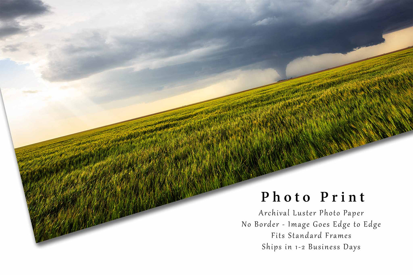 Tornado Photography Print | Supercell Thunderstorm Picture | Storm Wall Art | Kansas Landscape Photo | Weather Decor | Not Framed