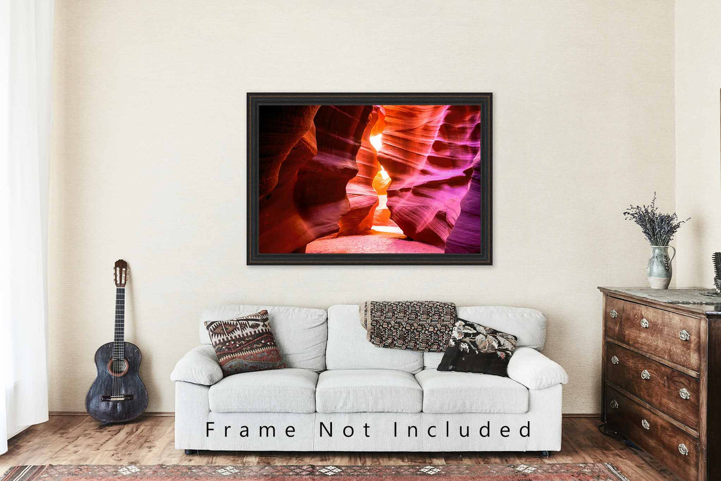 Antelope Canyon Photography Print (Not Framed) Picture of Slot Canyon Walls Shaped as Hourglass in Arizona Desert Wall Art Southwestern Decor