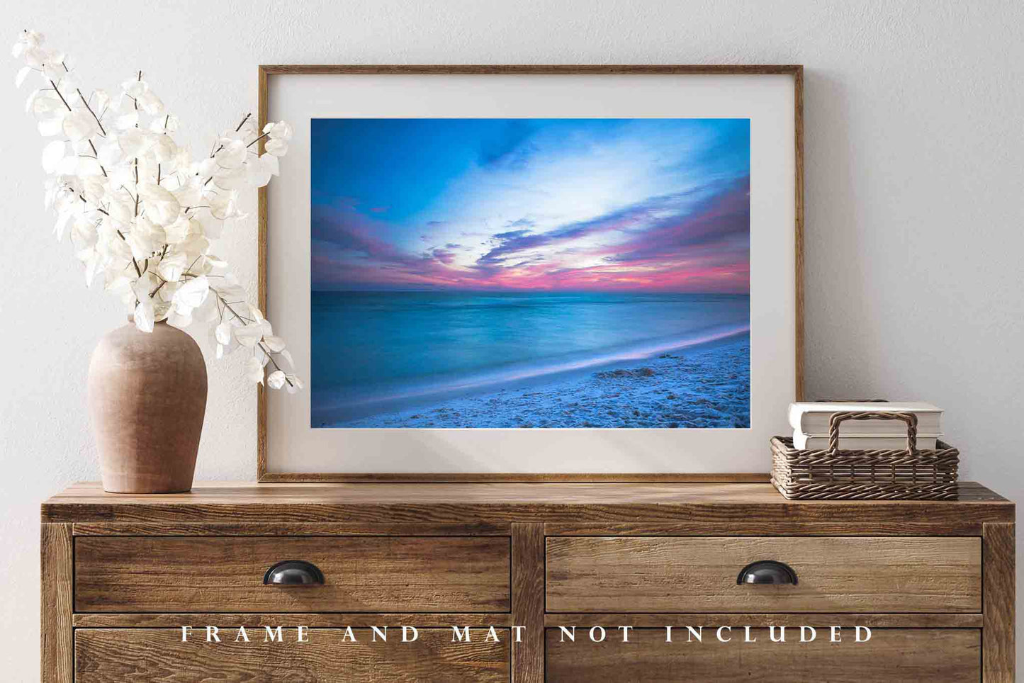 Coastal Photography Print - Picture of Scenic Sunset over Beach along Emerald Coast near Destin Florida Seascape Wall Art Gulf Coast Decor