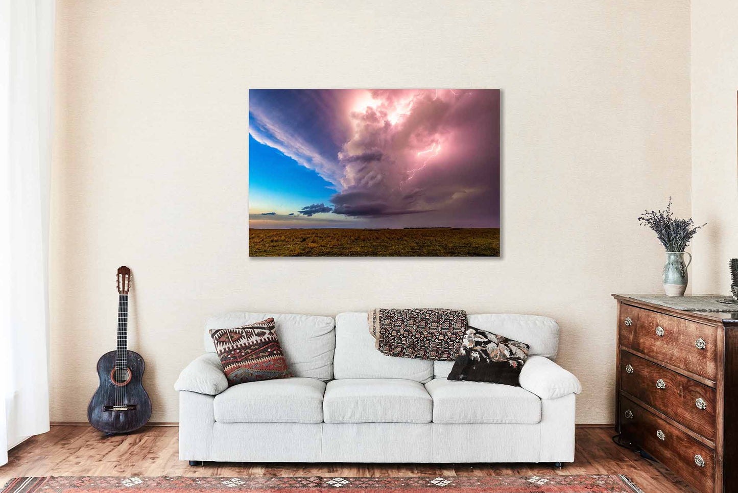 Storm Metal Print | Supercell Thunderstorm with Lightning Photography | Weather Wall Art | Kansas Landscape Photo | Nature Decor | Ready to Hang