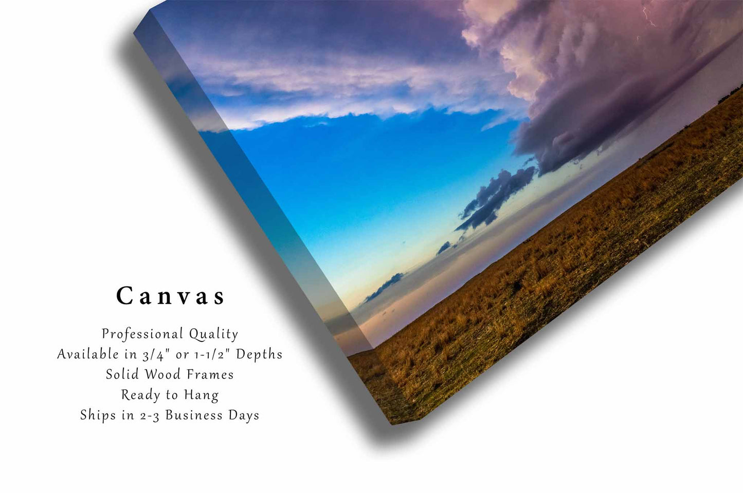 Storm Canvas | Supercell Thunderstorm with Lightning Gallery Wrap | Weather Photography | Kansas Landscape Wall Art | Nature Decor | Ready to Hang