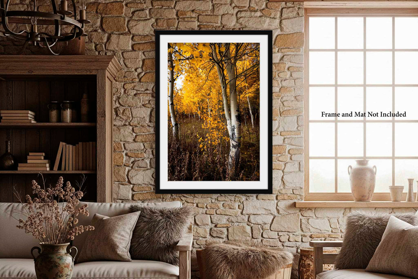 Aspen Trees Photography Print | Vertical Rocky Mountain Picture | Autumn Forest Wall Art | Wyoming Landscape Photo | Nature Decor | Not Framed