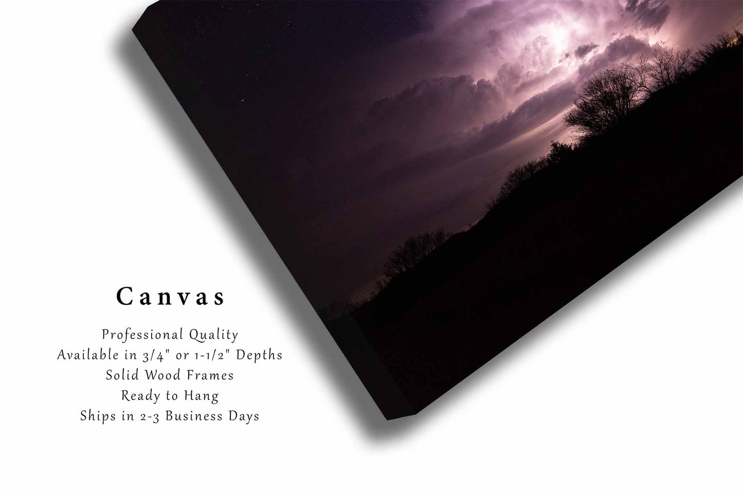 Storm with Lightning Canvas | Supercell Thunderstorm Gallery Wrap | Night Sky Photography | Oklahoma Wall Art | Weather Decor | Ready to Hang