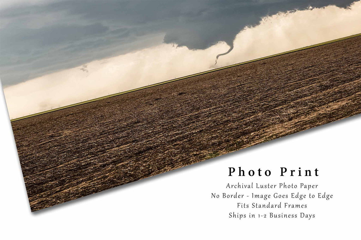 Storm Photography Print (Unframed) Tornado Dancing in Dirt Field on Stormy Day in Kansas | Thunderstorm Wall Art Weather Decor