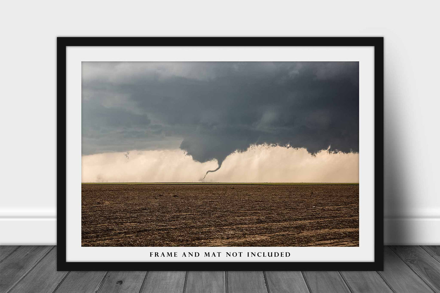 Storm Photography Print (Unframed) Tornado Dancing in Dirt Field on Stormy Day in Kansas | Thunderstorm Wall Art Weather Decor