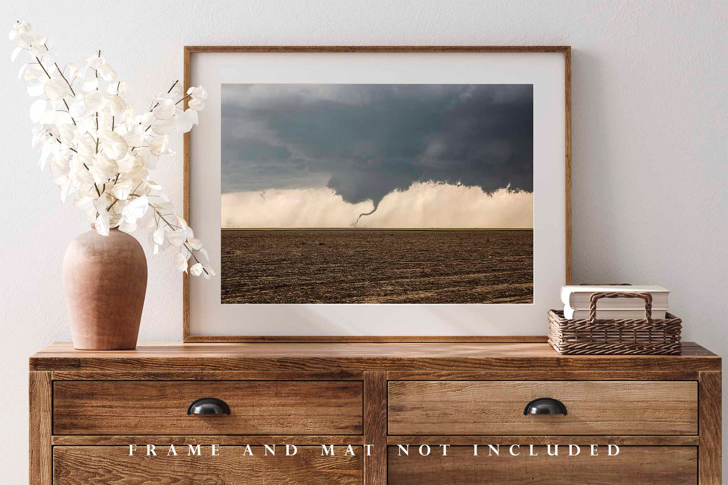 Storm Photography Print (Unframed) Tornado Dancing in Dirt Field on Stormy Day in Kansas | Thunderstorm Wall Art Weather Decor
