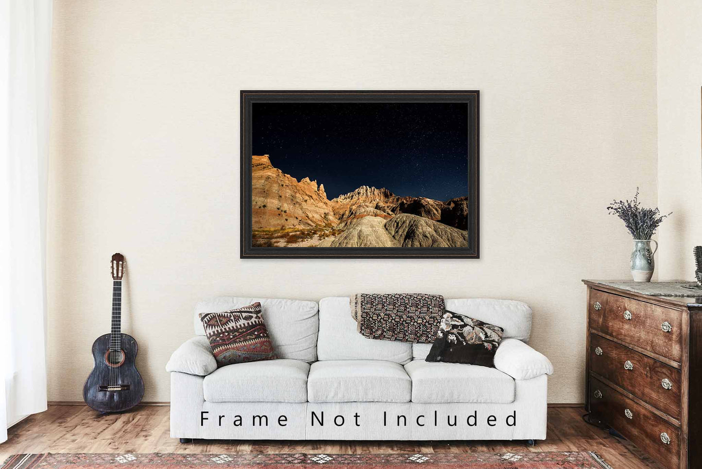 Great Plains Photography Print (Not Framed) Picture of Starry Night Sky Over Pinnacles in Badlands National Park South Dakota Western Wall Art Nature Decor