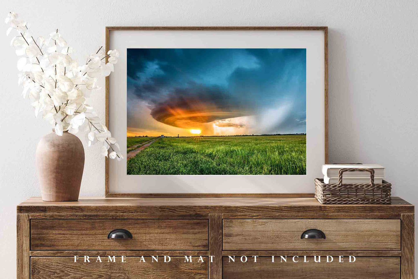 Storm Photo Print | Thunderstorm at Sunset Picture | Oklahoma Wall Art | Landscape Photography | Nature Decor