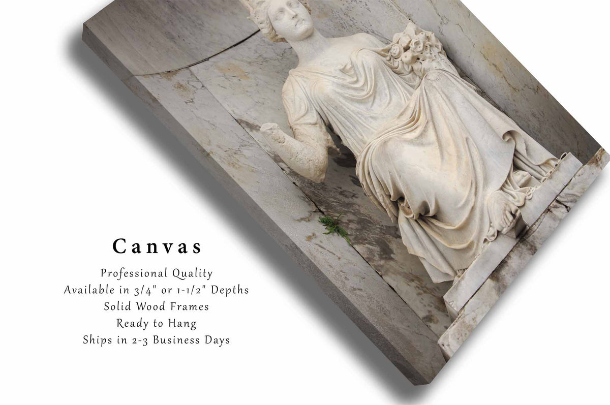 Cemetery Statue in New Orleans Louisiana Canvas Wall Art | Gothic Photography NOLA Decor