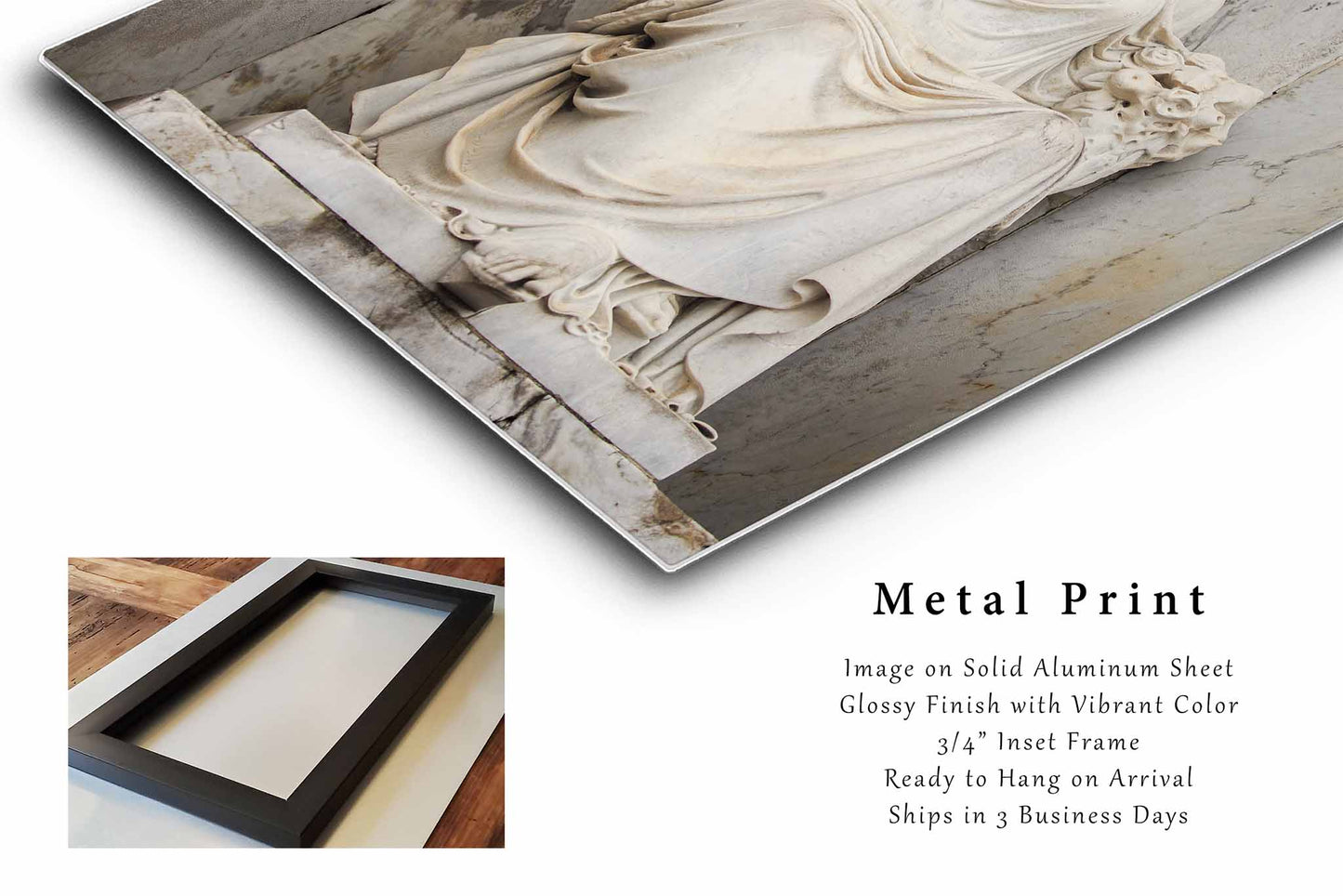 Cemetery Statue in New Orleans Louisiana Metal Print Wall Art | Gothic Photography NOLA Decor