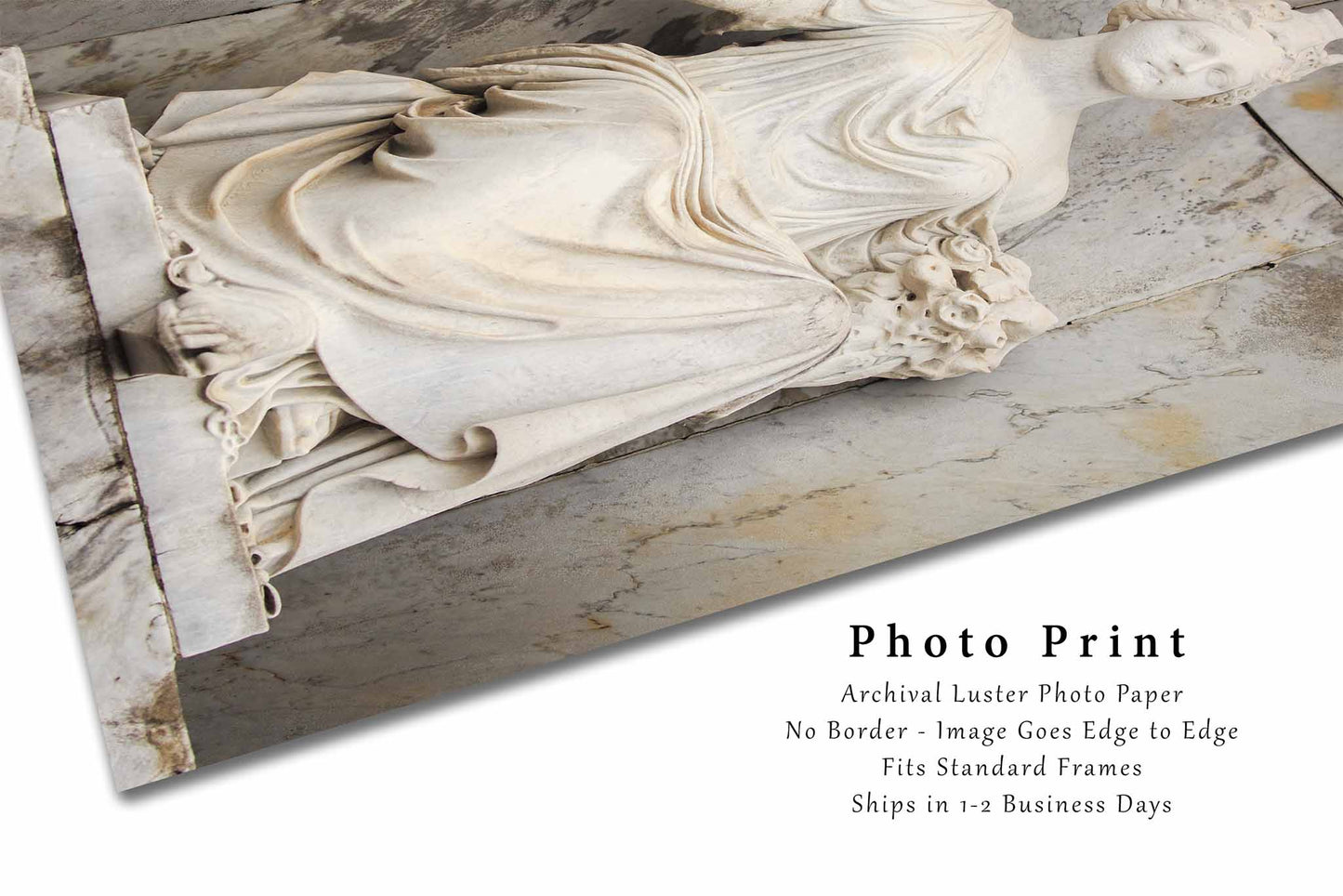 Cemetery Statue in New Orleans Louisiana Photo Print (Unframed) | Gothic Wall Art NOLA Decor