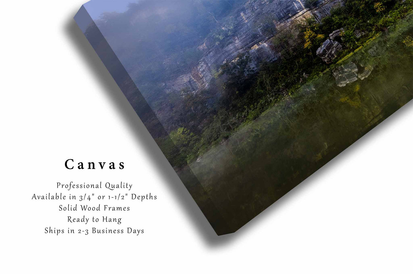 Buffalo National River Canvas | Rock Wall Reflection Gallery Wrap | Ozark Mountains Photography | Arkansas Landscape Wall Art | Nature Decor | Ready to Hang