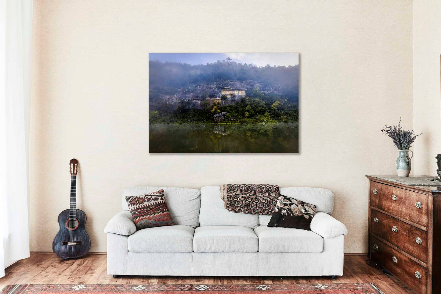 Buffalo National River Canvas | Rock Wall Reflection Gallery Wrap | Ozark Mountains Photography | Arkansas Landscape Wall Art | Nature Decor | Ready to Hang