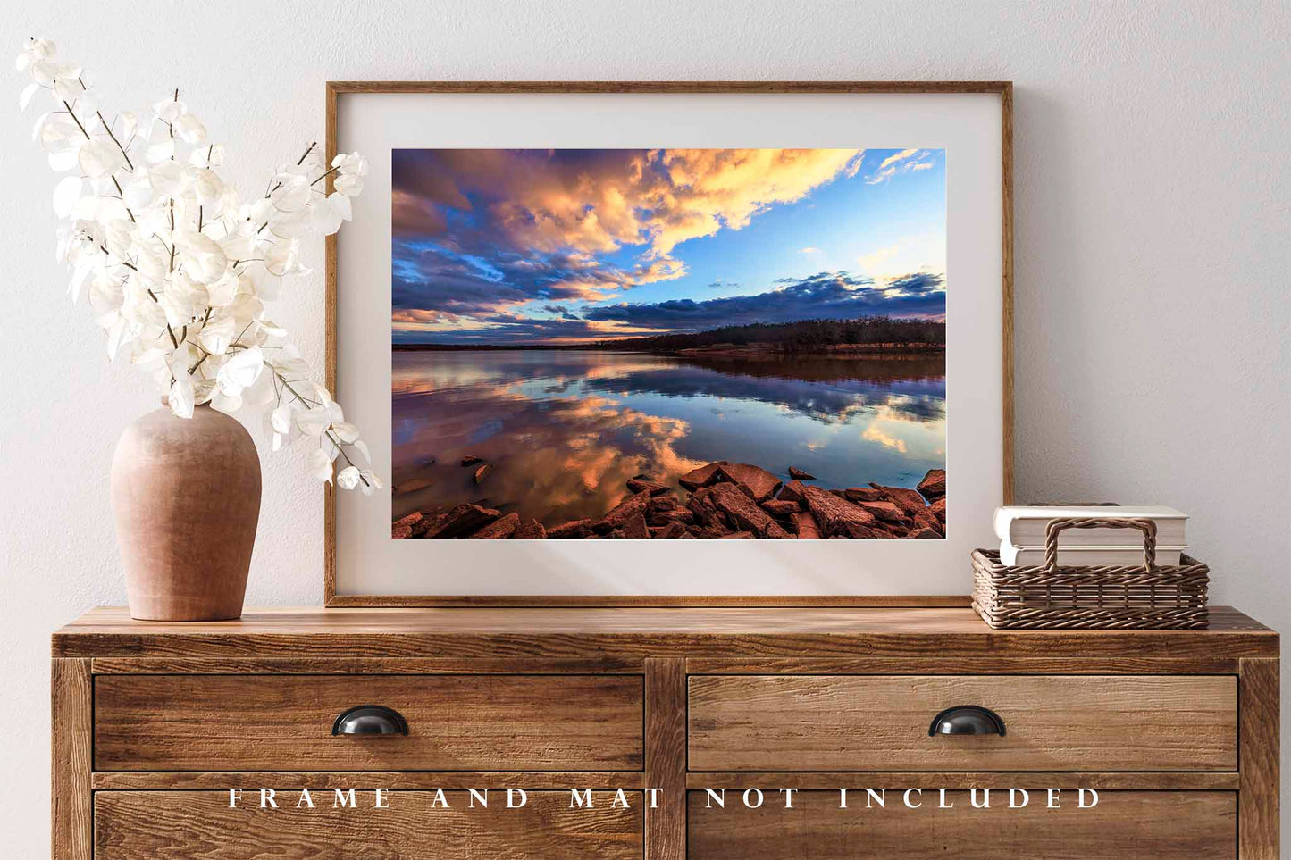 Lake Arcadia Photography Print | Sky Reflection Picture | Landscape Wall Art | Edmond Oklahoma Photo | Nature Decor | Not Framed