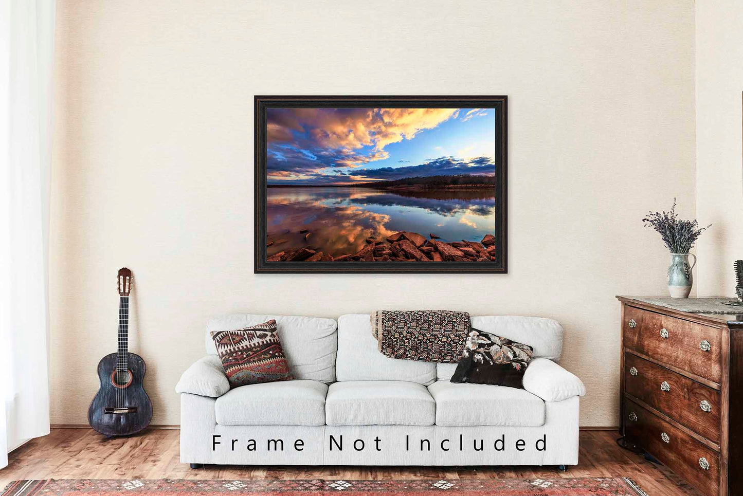 Lake Arcadia Photography Print | Sky Reflection Picture | Landscape Wall Art | Edmond Oklahoma Photo | Nature Decor | Not Framed