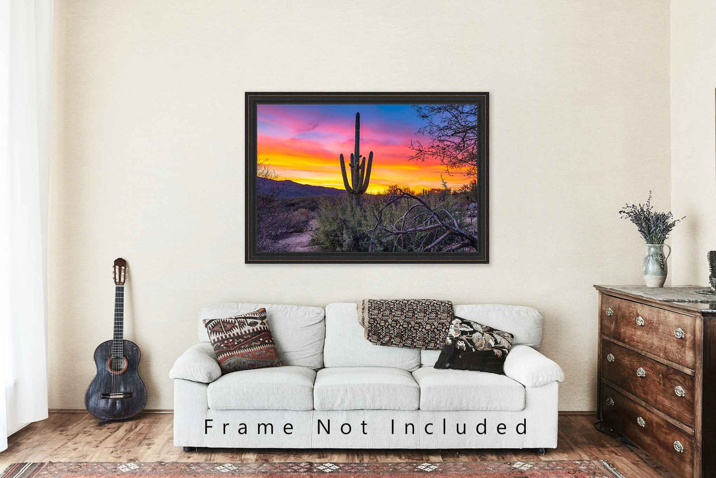 Sonoran Desert Photography Print (Not Framed) Picture of Saguaro Cactus at Sunrise near Tucson Arizona Western Wall Art Southwestern Decor