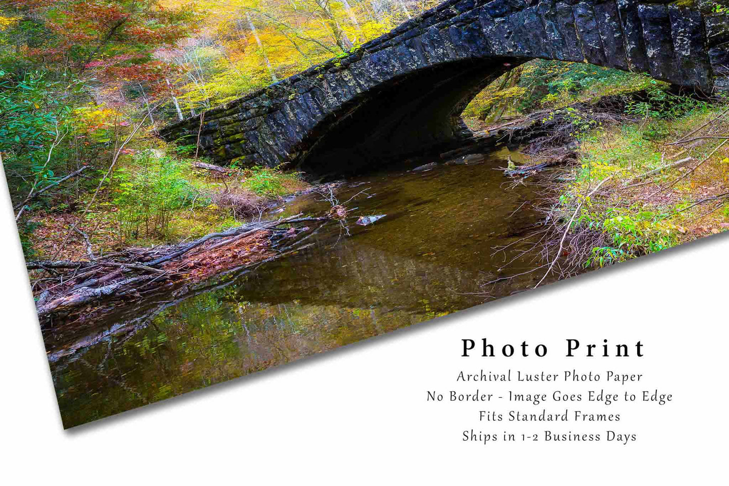 Stone Bridge Photography Print | Great Smoky Mountains Picture | Autumn Wall Art | Tennessee Photo | Travel Decor | Not Framed