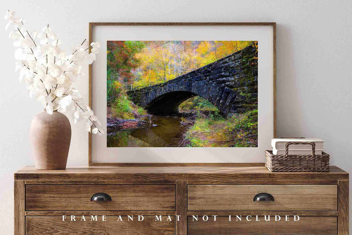 Stone Bridge Photography Print | Great Smoky Mountains Picture | Autumn Wall Art | Tennessee Photo | Travel Decor | Not Framed