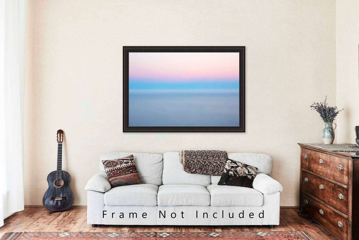Layer of Fog Over Pacific Ocean in Big Sur California Photo Print (Unframed) | Blurry Abstract Wall Art Coastal Decor