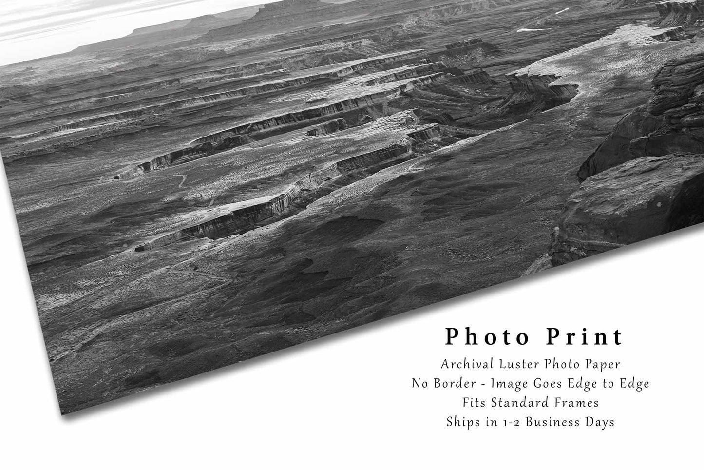 Canyonlands Photography Print | National Park Picture | Black and White Wall Art | Utah Landscape Photo | Nature Decor | Not Framed