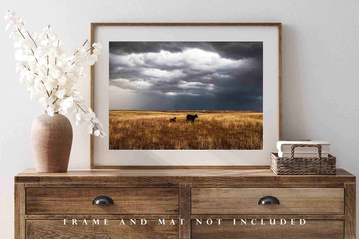 Cow and Calf Photography Print | Cattle Picture | Great Plains Wall Art | Oklahoma Photo | Western Decor | Not Framed