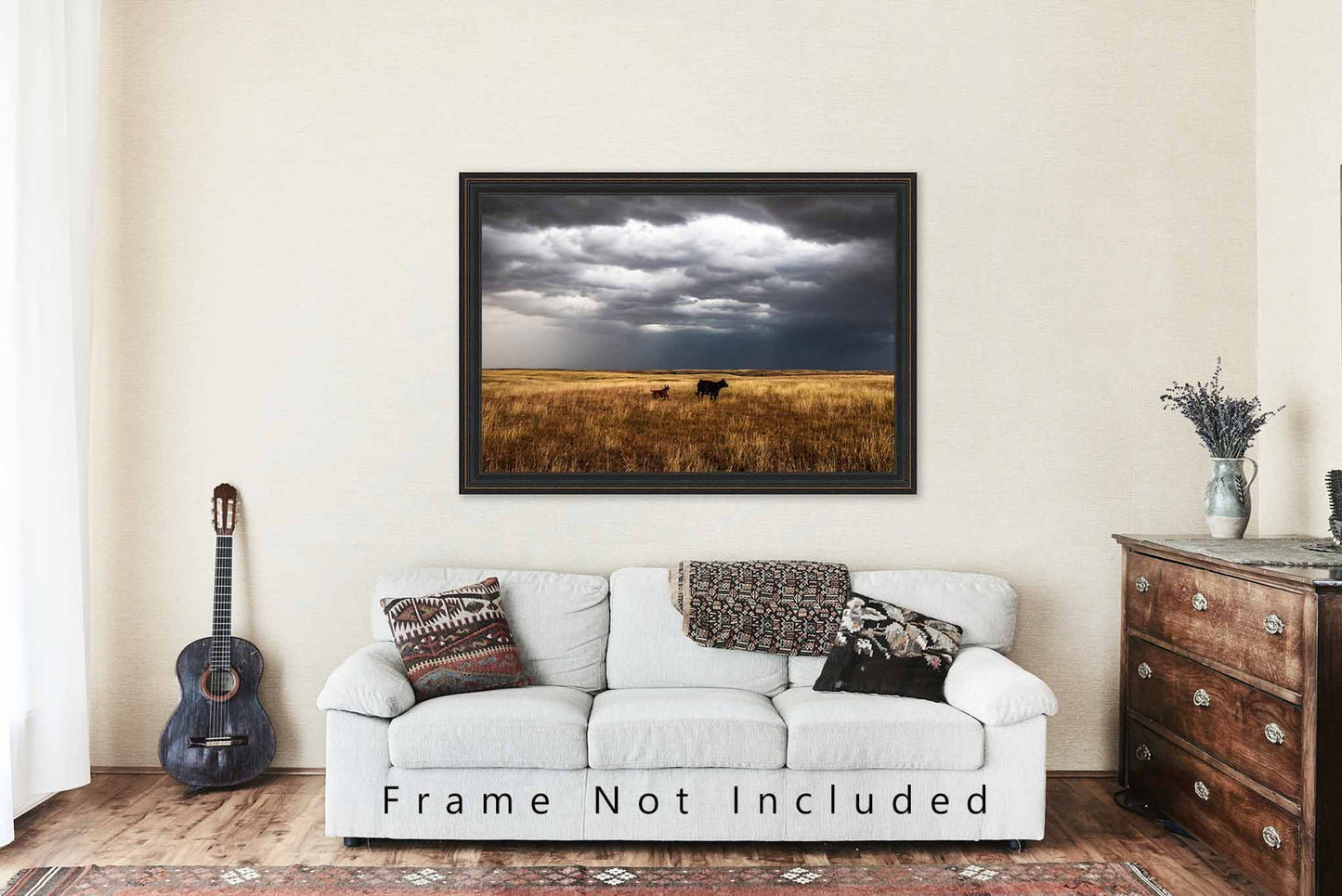 Cow and Calf Photography Print | Cattle Picture | Great Plains Wall Art | Oklahoma Photo | Western Decor | Not Framed