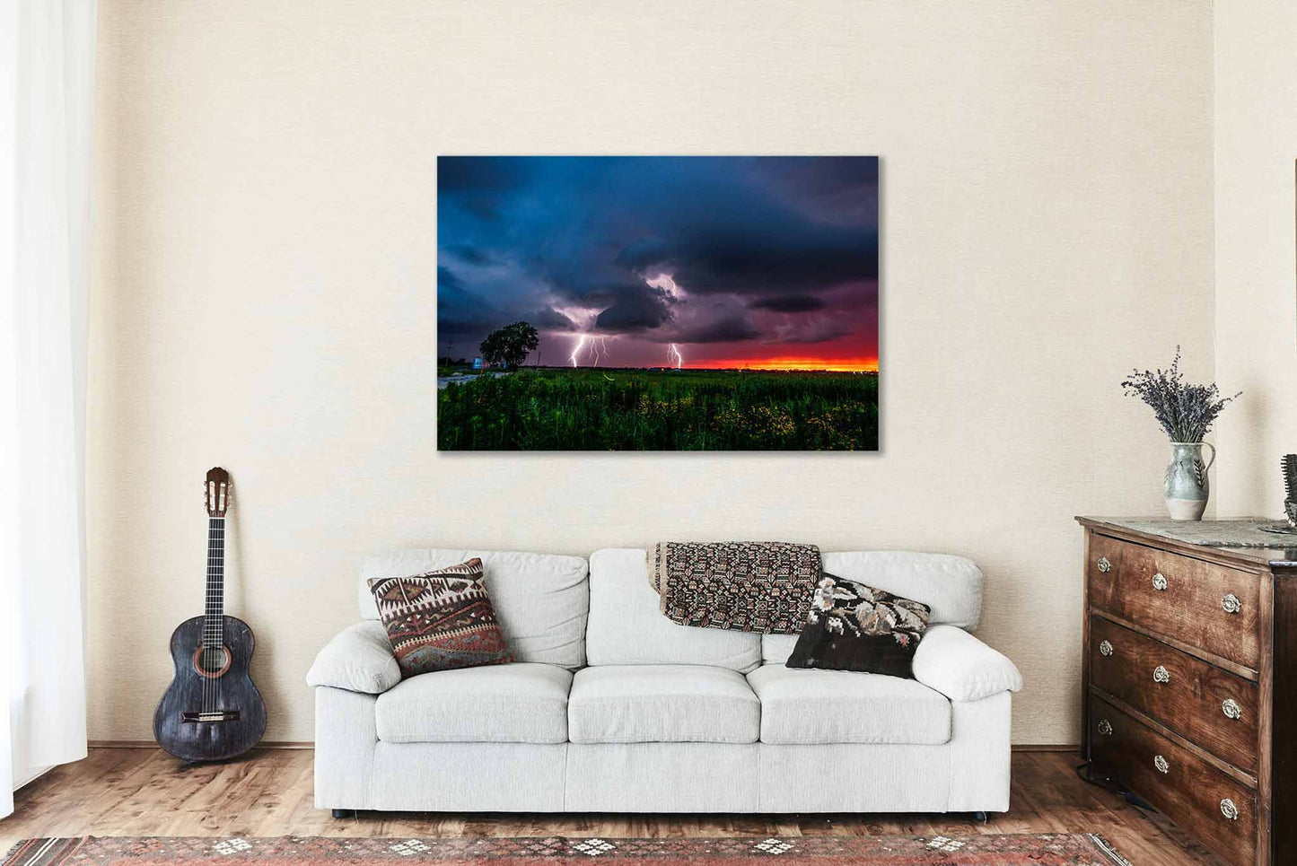 Storm Metal Print | Lightning Photography | Firefly Wall Art | Oklahoma Photo | Thunderstorm Decor | Ready to Hang