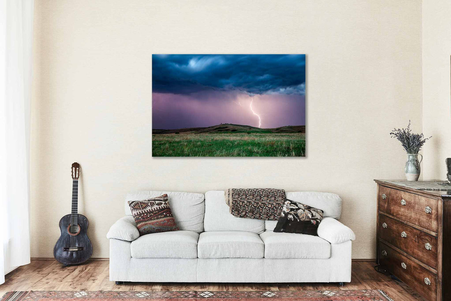 Lightning Canvas | Storm Gallery Wrap | Thunderstorm Photography | Kansas Wall Art | Weather Decor | Ready to Hang