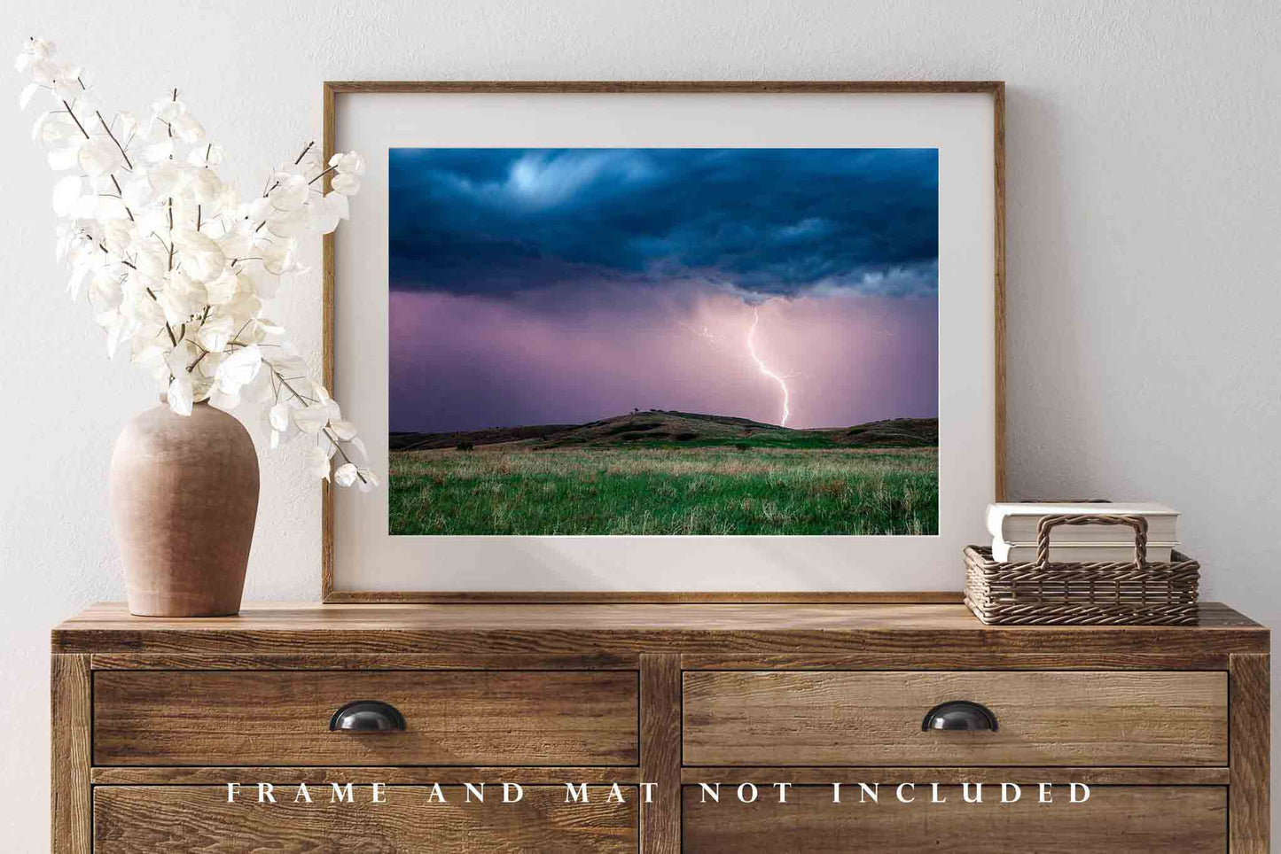 Storm Photo Print | Lightning Picture | Kansas Wall Art | Thunderstorm Photography | Great Plains Landscape Decor