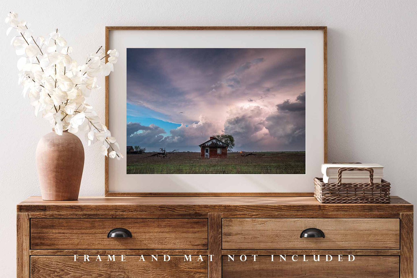 Storm Photography Print | Tiny House Picture | Stormy Sky Wall Art | Oklahoma Photo | Weather Decor | Not Framed