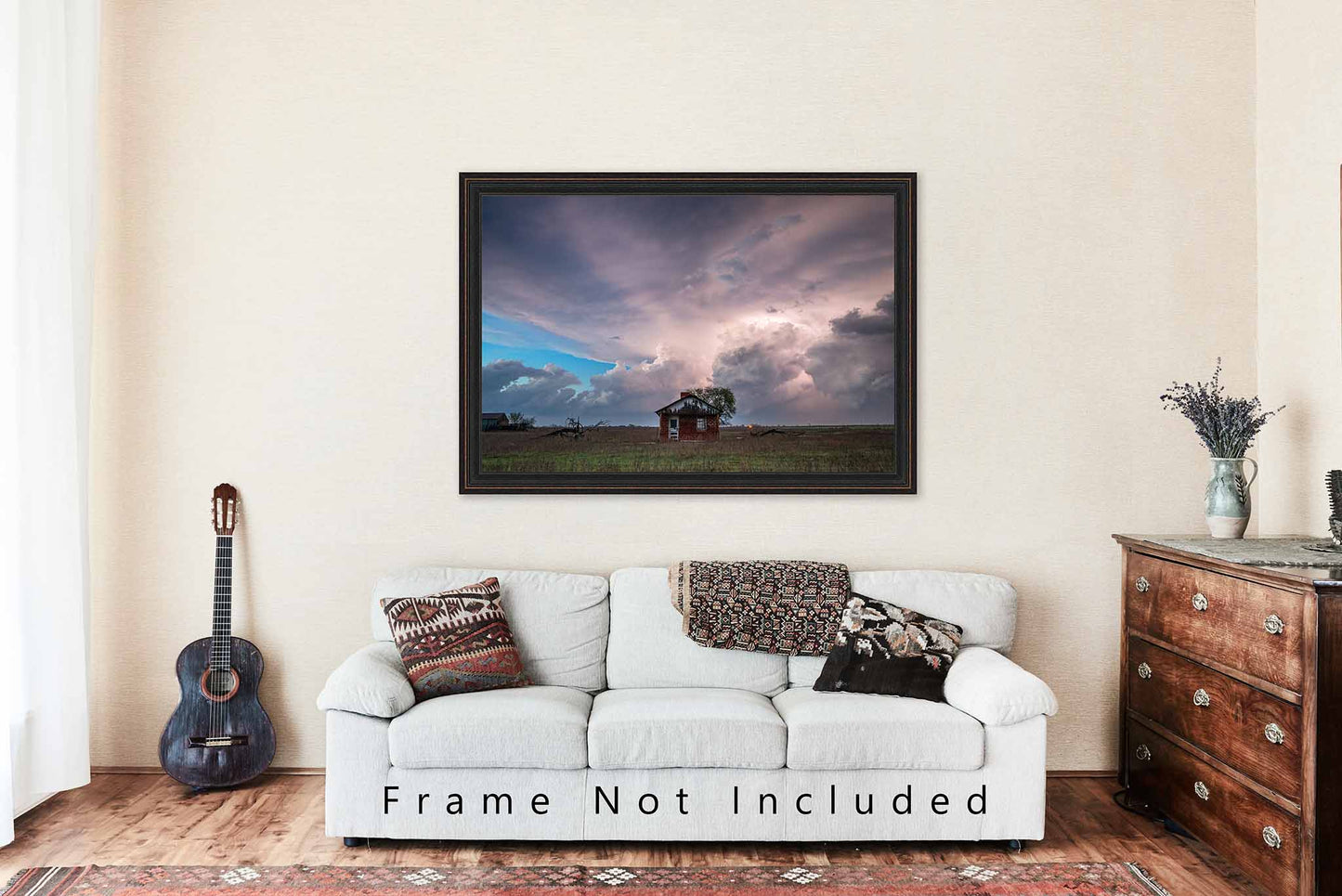 Storm Photography Print | Tiny House Picture | Stormy Sky Wall Art | Oklahoma Photo | Weather Decor | Not Framed