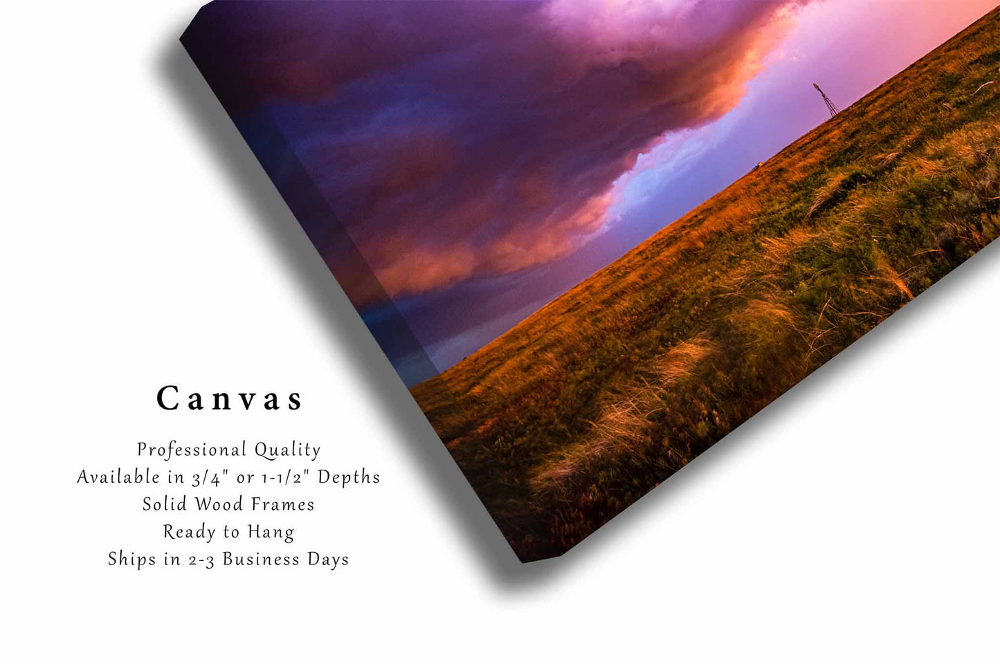 Stormy Sky Canvas | Old Windmill Gallery Wrap | Storm Clouds Photography | Oklahoma Landscape Wall Art | Weather Decor | Ready to Hang