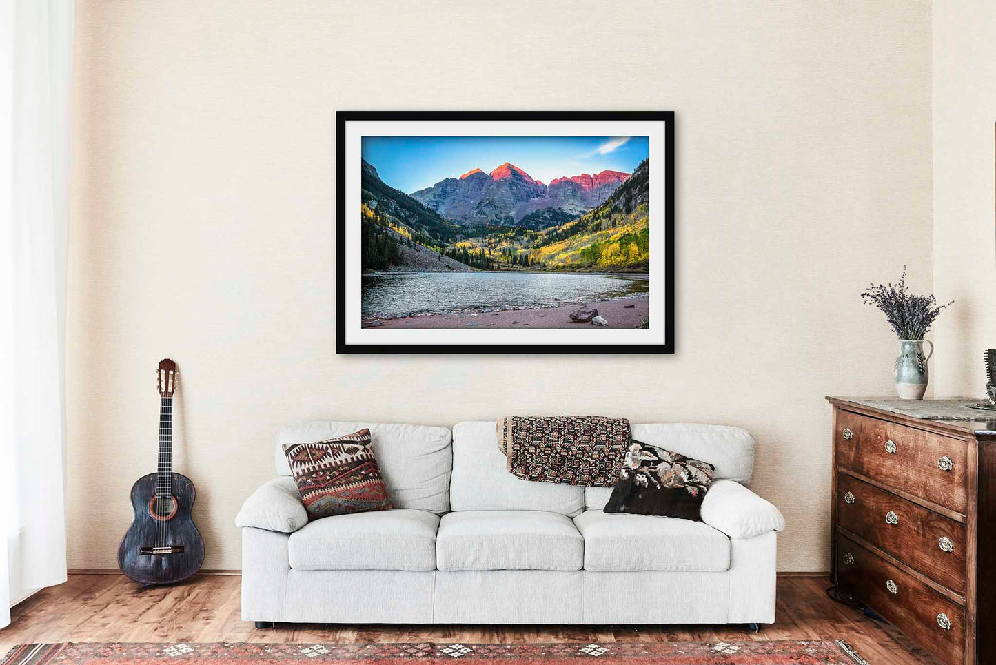 Maroon Bells Framed and Matted Print | Rocky Mountain Photo | Western Decor | Colorado Landscape Photography | Nature Wall Art | Ready to Hang