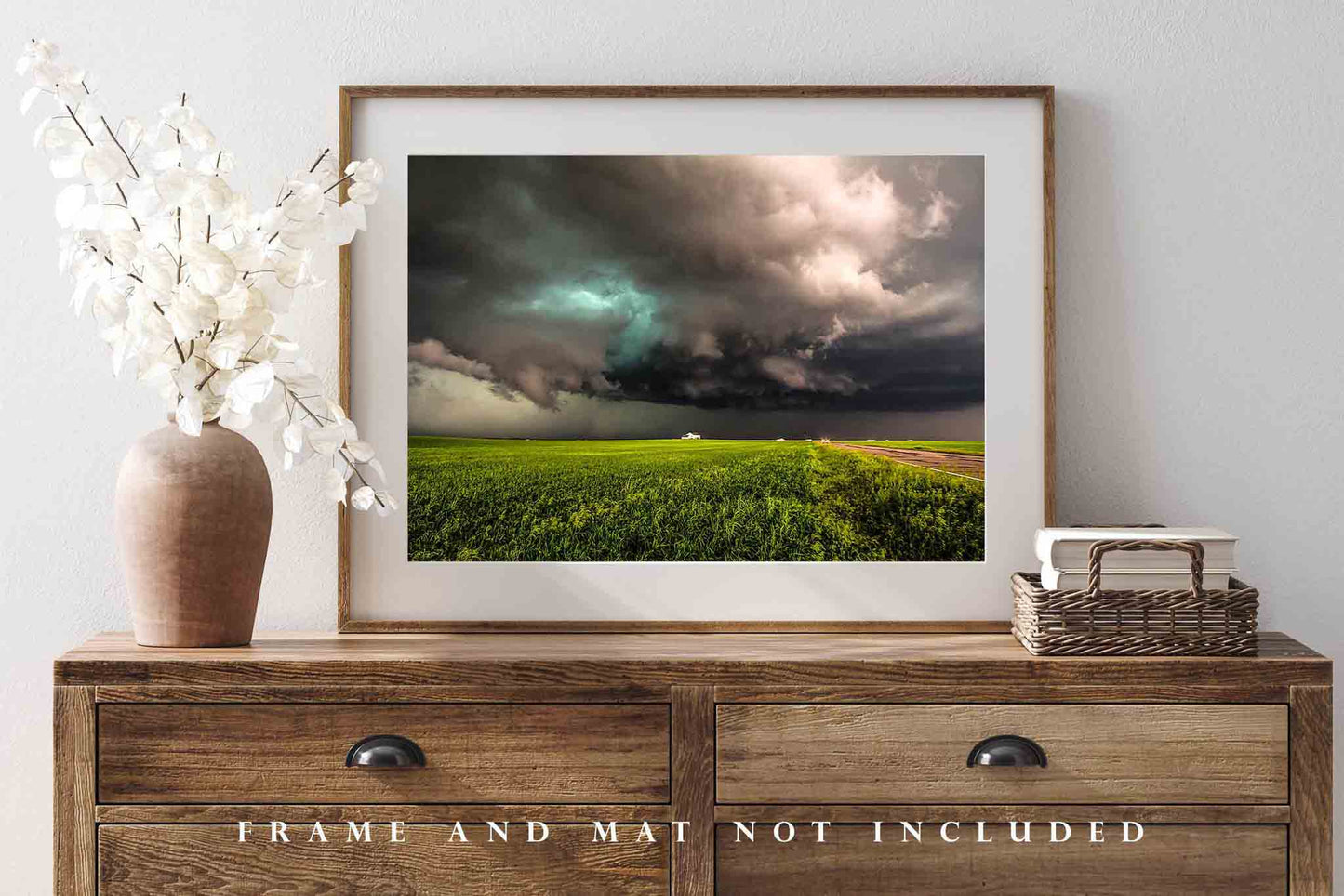 Storm Photography Print - Wall Art Picture of Twisting Thunderstorm Over Farmhouse in Eastern Colorado Scenic Extreme Weather Decor