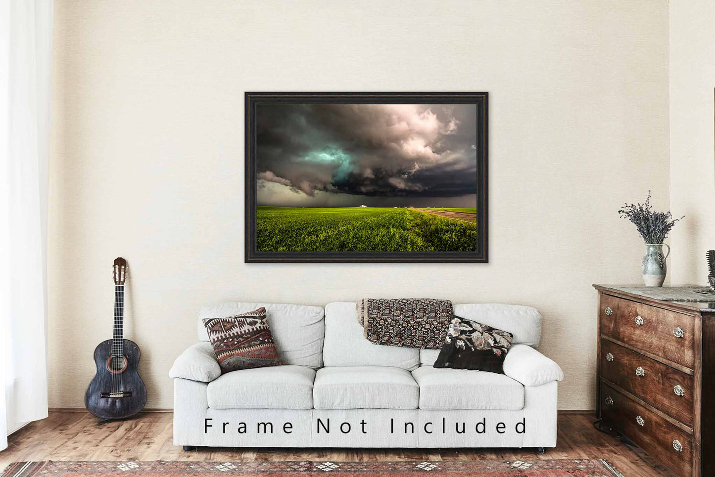 Storm Photography Print - Wall Art Picture of Twisting Thunderstorm Over Farmhouse in Eastern Colorado Scenic Extreme Weather Decor