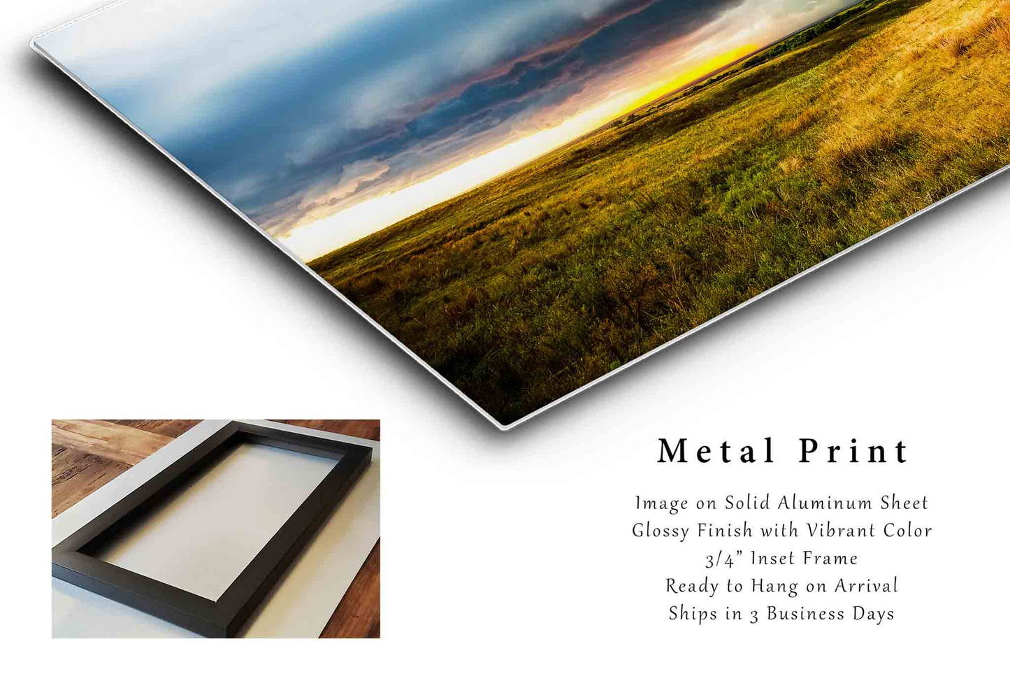 Storm Metal Print | Thunderstorm Over Prairie Photo | Great Plains Photography | Kansas Picture | Western Decor