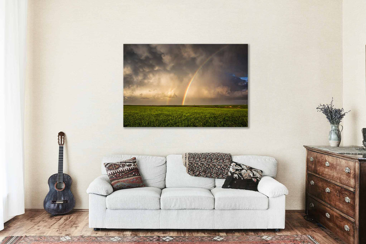 Nature Metal Print | Rainbow Photo | Storm Sky Photography | Oklahoma Picture | Earthy Decor