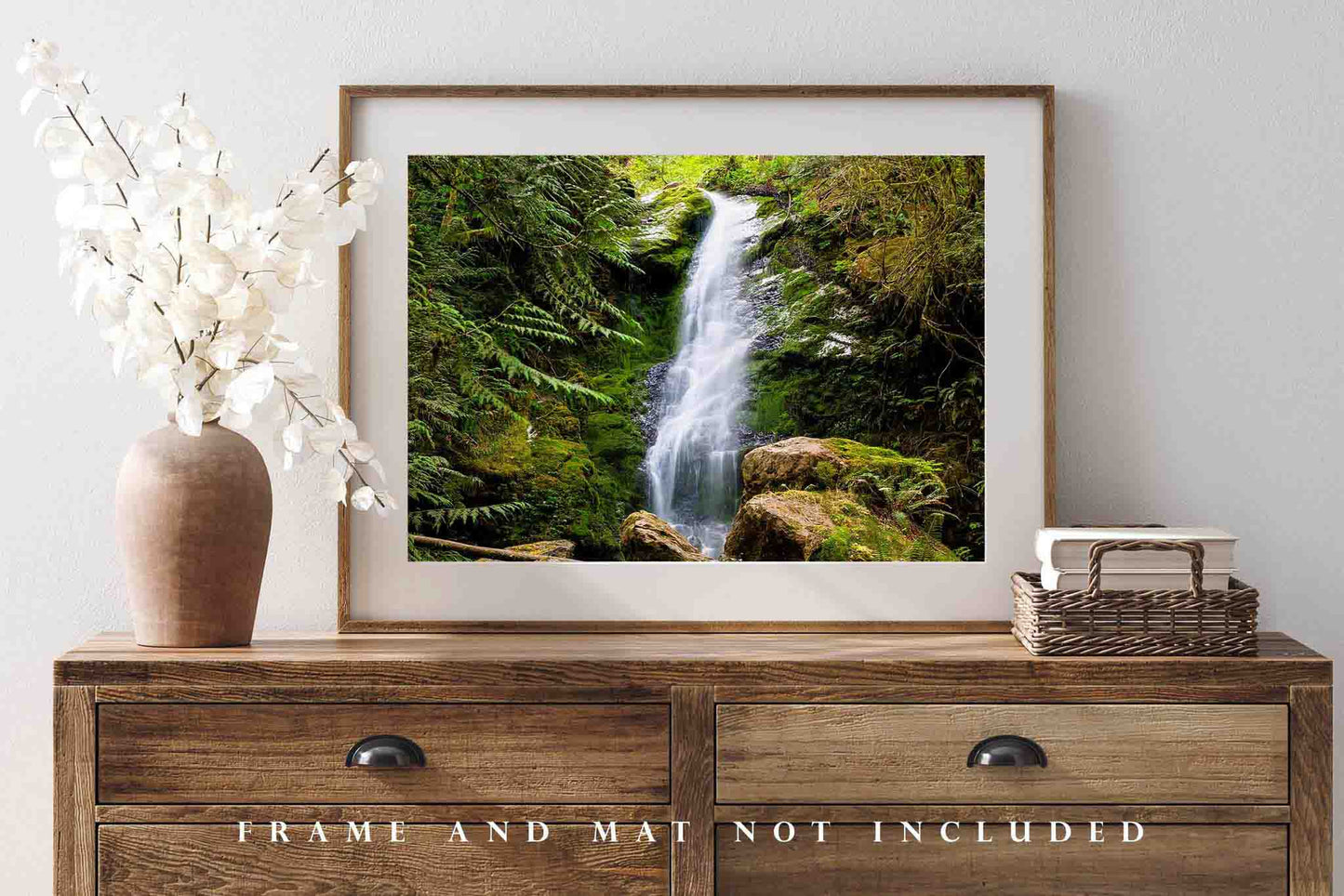 Waterfall Photography Print - Wall Art Picture of Merriman Falls in Quinault Rainforest in Washington State Pacific Northwest Nature Decor