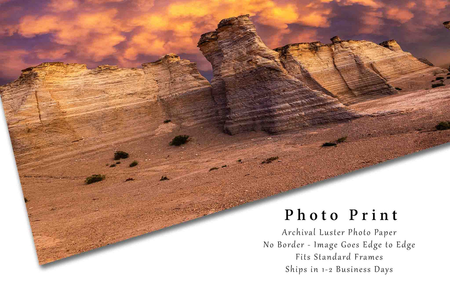 Great Plains Photo Print | Monument Rocks Picture | Kansas Wall Art | Landscape Photography | Nature Decor