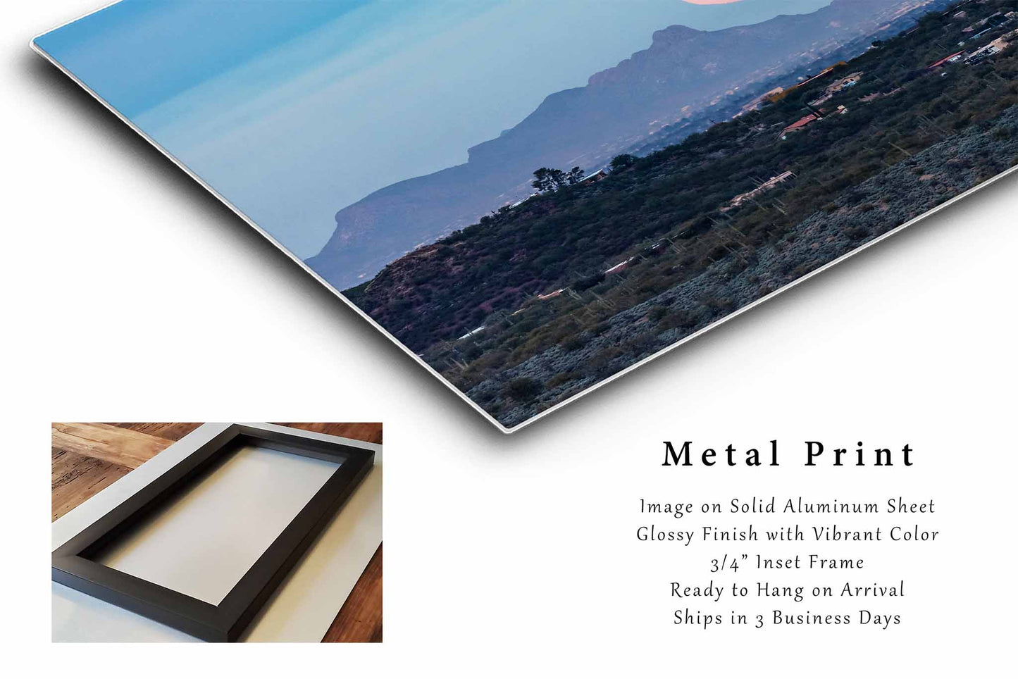 Full Moon Metal Print | Tucson Photography | Desert Wall Art | Arizona Landscape Photo | Southwest Decor | Ready to Hang