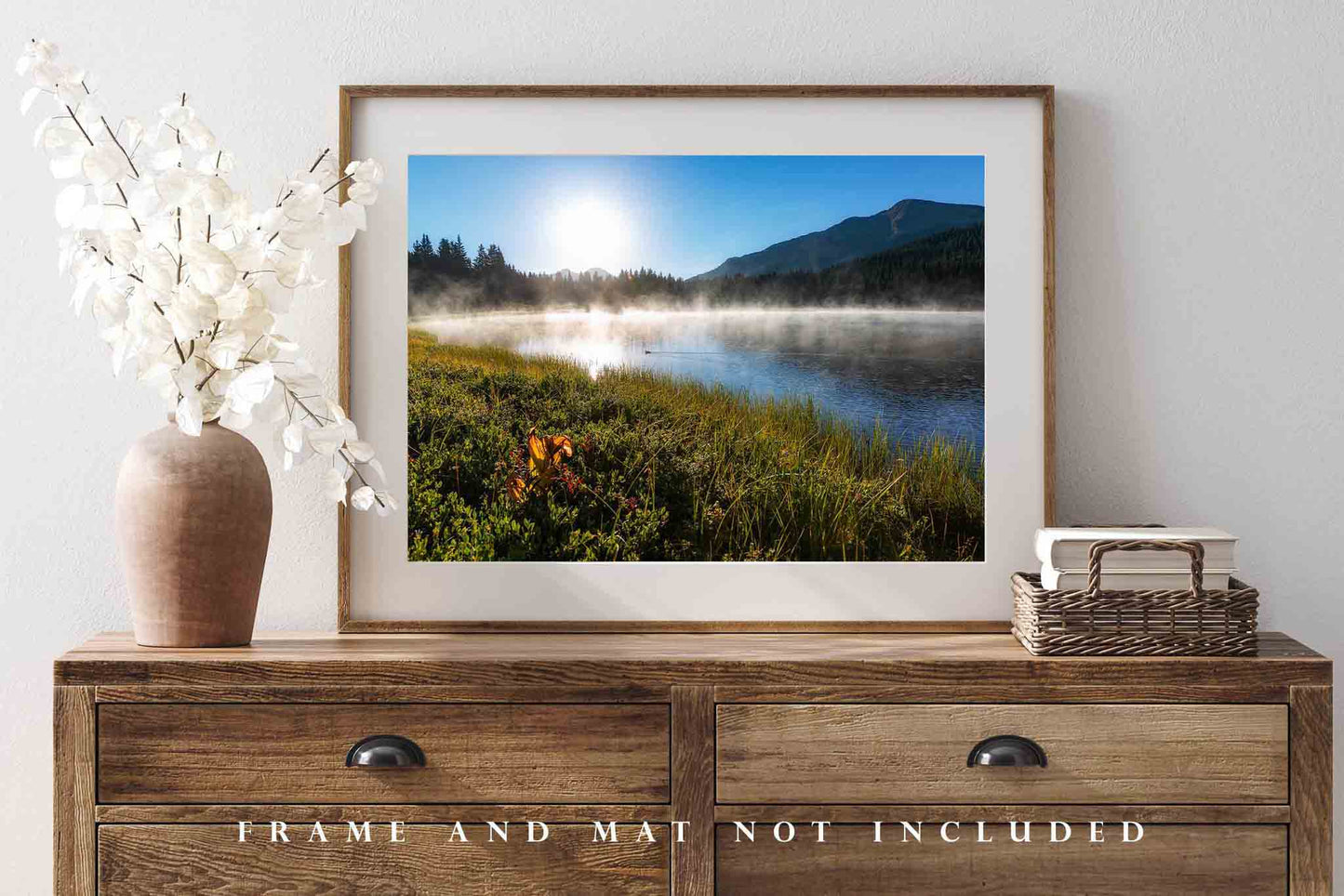 Rocky Mountain Photography Print - Picture of Steam Fog Rising Off Mountain Lake at Sunrise in Colorado - Nature Wall Art Photo Artwork