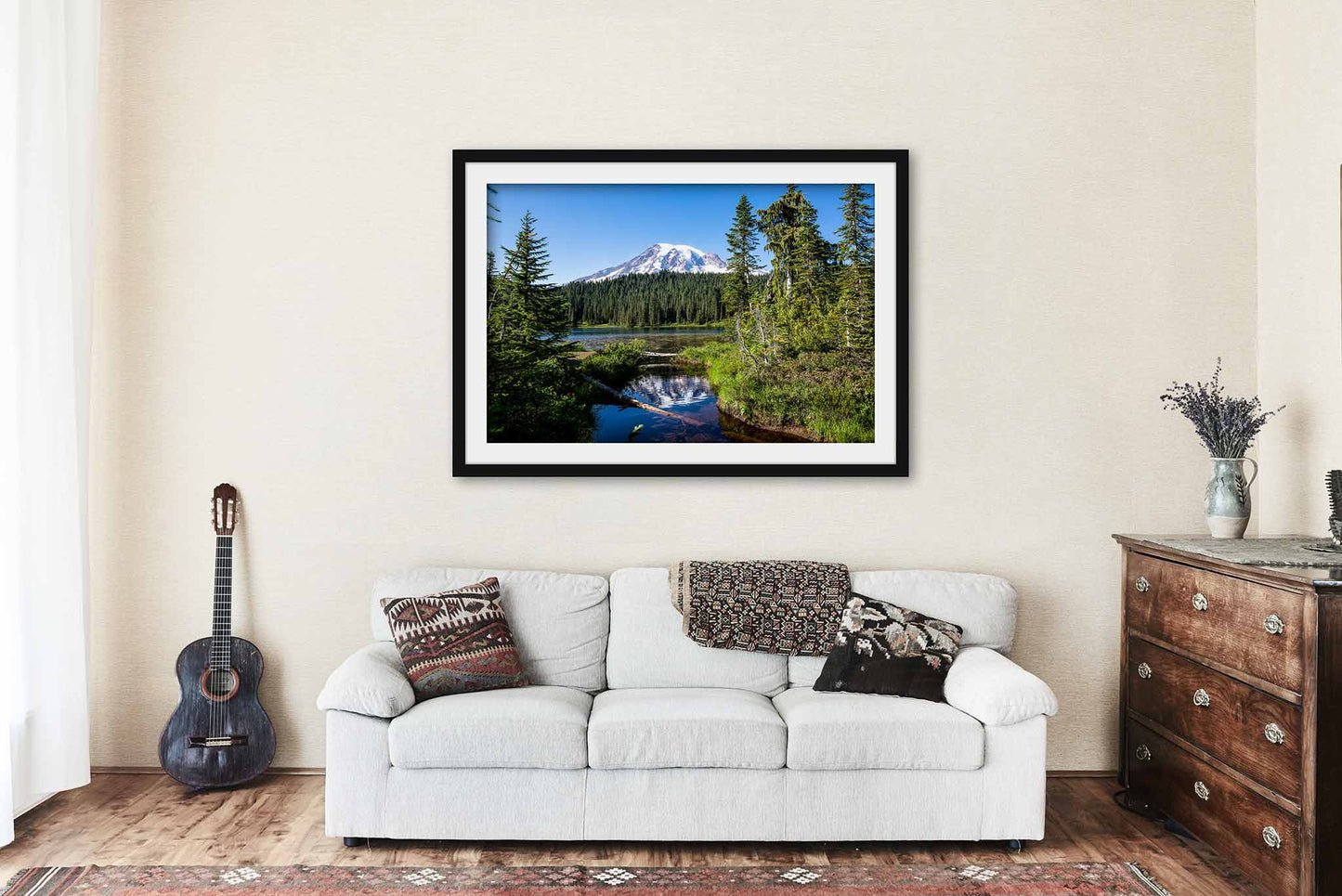 Mount Rainier Framed and Matted Print | Pacific Northwest Photo | Cascade Range Decor | Washington Landscape Photography | Nature Wall Art | Ready to Hang