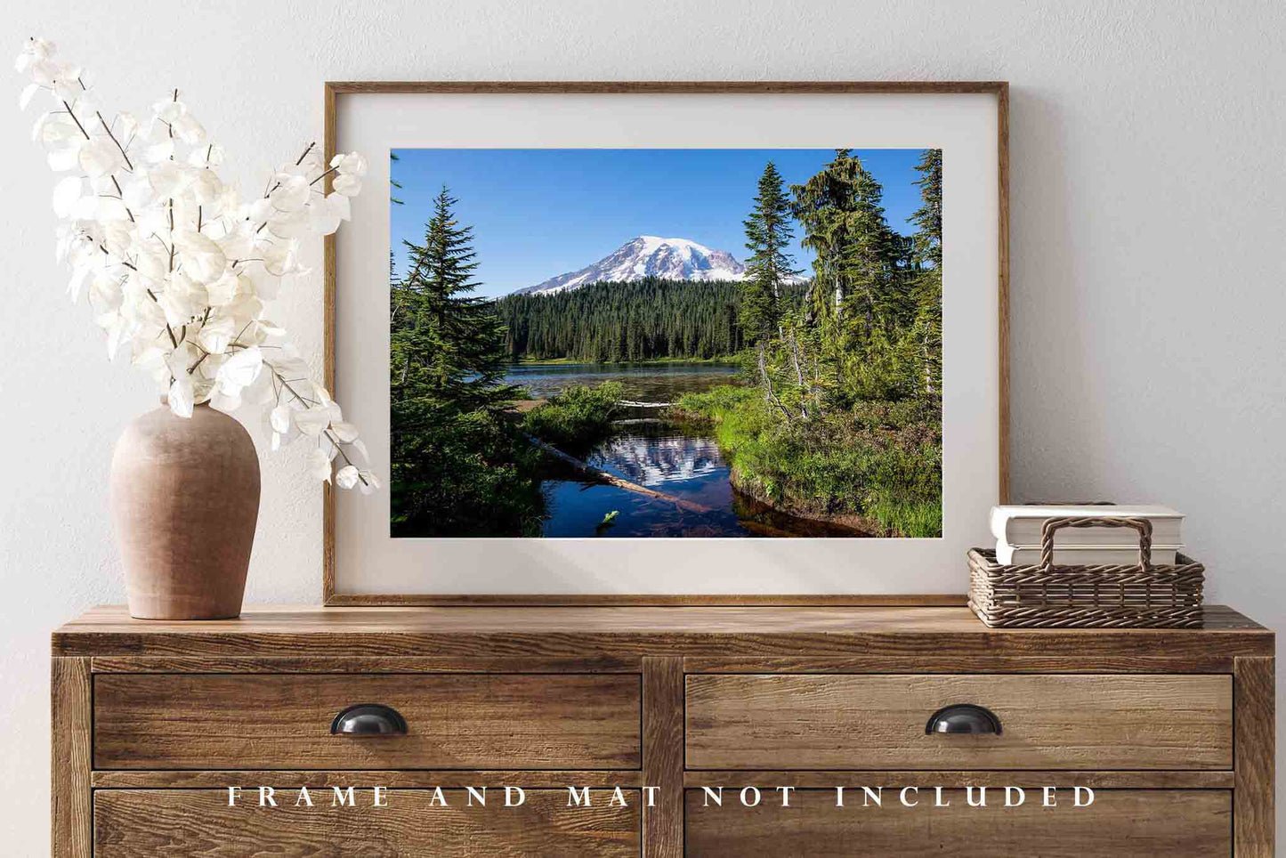 Pacific Northwest Photography Print - Picture of Mount Rainier at Reflection Lake in Washington - Cascade Mountains Photo Artwork