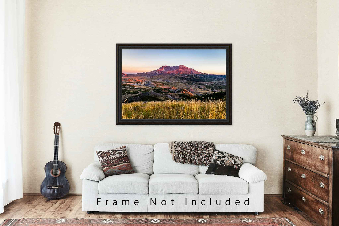 Pacific Northwest Photography Print - Picture of Mount St. Helens at Sunset in Washington State Volcano Photo Wall Art Decor Artwork